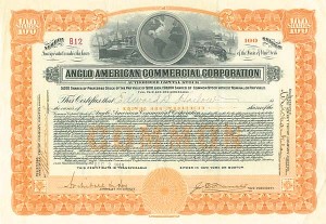Anglo American Commercial Corporation - Stock Certificate